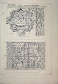 Original Old Antique Print C1870 France Cathedral Sculpture Lower Dorrway Front