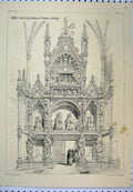 Original Old Antique Print Italy C1870 Naples Tomb King Ladislaus Shaw 19th
