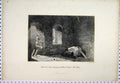 Original Old Antique Print C1880 Interior Tower Wall London Bailey Ladder 19th