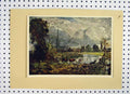 Original Old Antique Print Colour View Salisbury Cathedral Oil Country