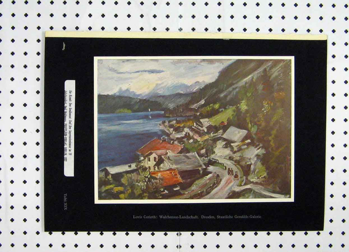 Original Old Vintage Print 1927 Berlin Germany Country Mountains Lake Colour