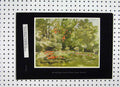 Original Old Vintage Print Colour Belgium 1927 Flowers Trees Garden 20th