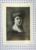 Original Old Antique Print Portrait Artist Wife Rembrandt 1907 Chtsworth 20th