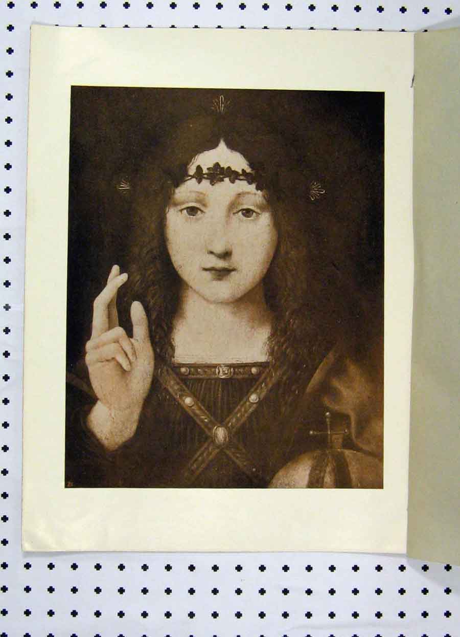 Original Old Antique Print 1903 Infant Saviour Portrait Giovanni Beltraffio