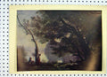 Original Old Antique Print Landscape Country Scene Trees Lake Camille Corot