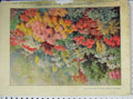 Original Old Antique Print Garden Spring Flowers Temple Show 1909 Colour 20th