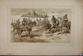 Original Old Antique Print 1885 Brussells Exhibition Horses Men River Boat 19th