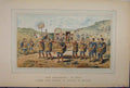 Original Old Antique Print 1885 Colour Horse Siers Chariot Transport Victorian