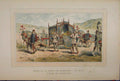Original Old Antique Print Colour 1885 Horses Coach Transport Belgium Victorian