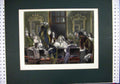 Original Old Antique Print Mounted Colour Buckingham Dinner Time Greatbach