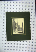 Original Old Vintage Print 1920 Street Scene Sketch Art 20th Century