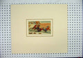 Original Old Antique Print Colour Children Sledge Snow Falling Garden Wall