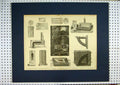 Original Old Antique Print Iron Casting Cupola Furnaces Mould Puddled Bar