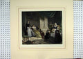 Original Old Antique Print C1840 Hand Coloured Sancho Duchess Servants Staines
