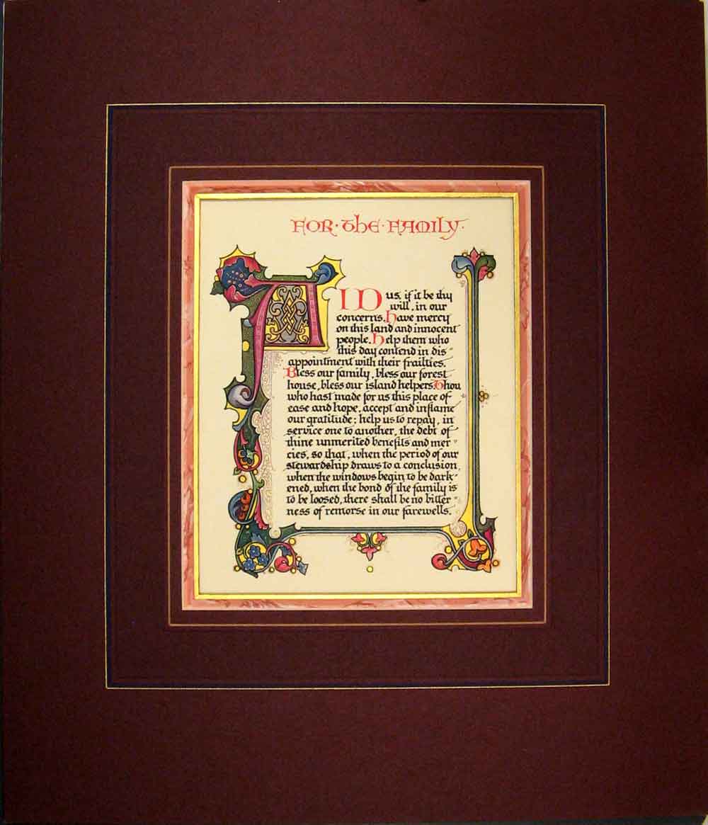 Old Vintage Print Calligraphy Scripture For Family Sangoriski Framedc1928 20th