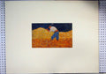 Original Old Vintage Print Watercolour 1930 Stonebreaker Man Penn Mellon 20th