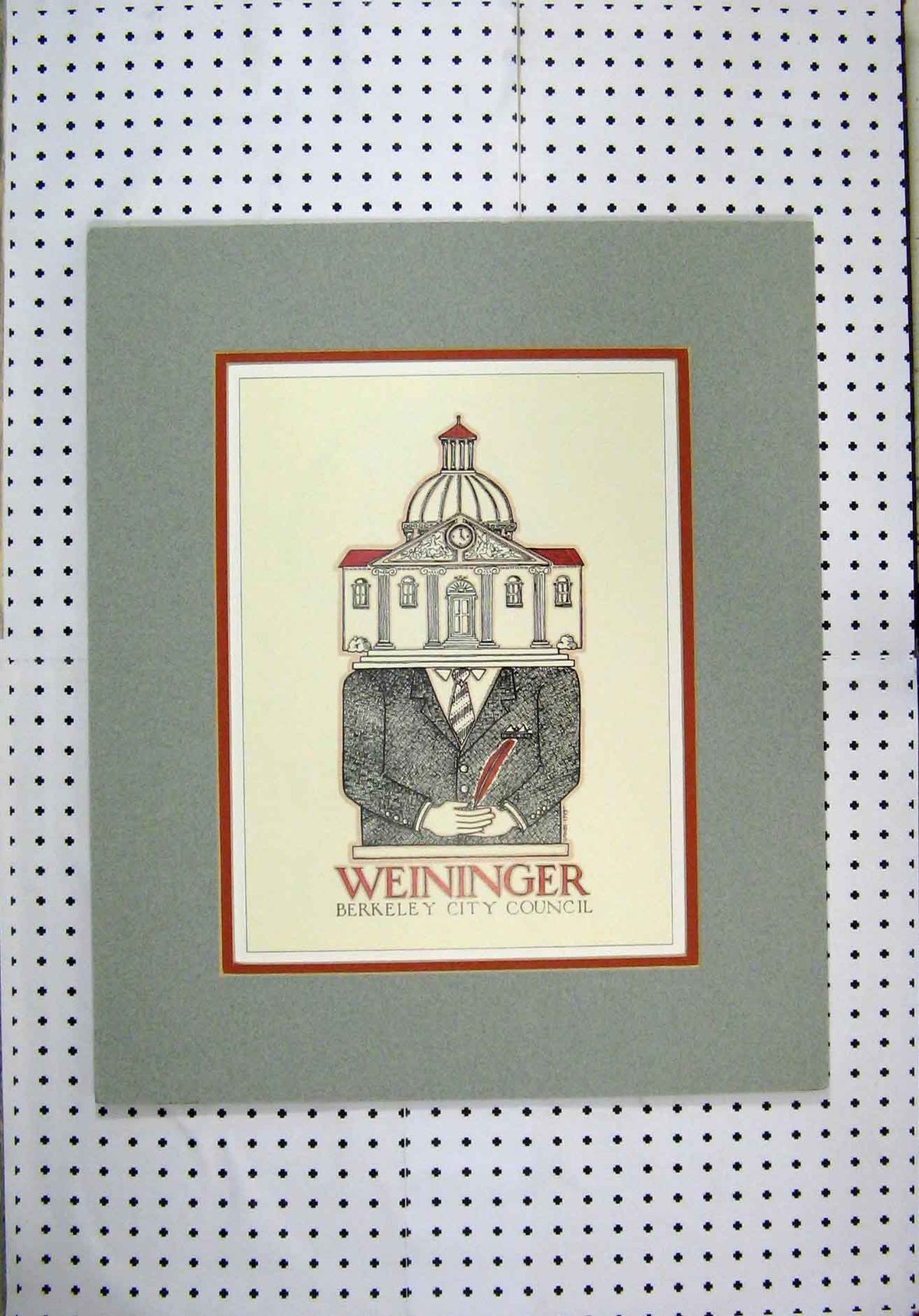 Original Old Antique Print Advert Weininger Berkeley City Council Colour