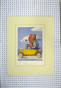 Old Vintage Print 1935 Advert Yellow Motor Car Big Man Brain Smoke A. A 20th