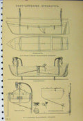 Old Antique Print Boat-Lowering Apparatus Elevation Plans Clifford C1890 19th