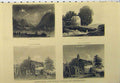 Original Old Antique Print Aquatinta Engraving C1890 Mezzotinto Houses 19th