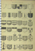 Original Old Antique Print C1890 Herarldy Family Coat Arms Boyle Campbell Byron