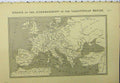 Original Old Antique Print Map Europe Dismemberment Carlovingian Empire C1890