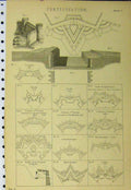 Original Old Antique Print C1890 Hoar Frost Ice Leaves Log Railings Victorian