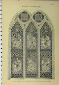 Original Old Antique Print C1890 Glass Painting Mercy Window Nicholas Church