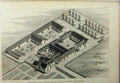 Original Old Antique Print C1890 Isometrical View Farm Steading Peebleshire