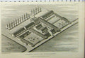 Old Antique Print C1890 Isometrical View Farm Steadings Plan Agricultural 19th