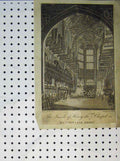 Original Old Antique Print Westminster Abbey Henry Chapel Interior Engraving