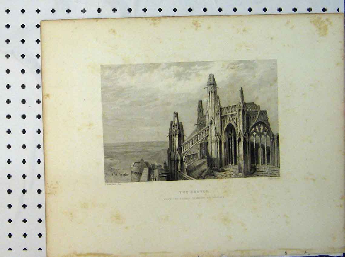 Old Antique Print View Greves Mount St Michael Engraving Stanfield Higham