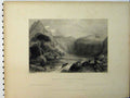 Original Old Antique Print View Head Valley Jaillon Piedmont Mountain Scene