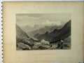 Original Old Antique Print Monte Viso Col De Julien Mountain Scene Engraving