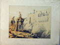 Original Old Antique Print Diabolus Address Mansoul Colour Castle View
