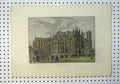 Original Old Antique Print C1864 Colour View Westminster Abbey Building 19th