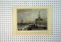 Original Old Antique Print Colour C1864 View Saluting Portsmouth Cannon 19th