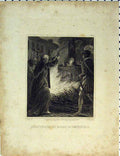Original Old Antique Print C1864 Martyrdom Badby Smithfield Man Burning 19th
