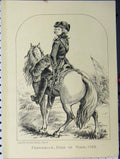 Old Antique Print Frederick Duke York Horse C1850 Cassell British Battle 19th