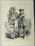 Original Old Antique Print C1850 Cassell British Battles George Ii Horse 19th