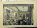 Original Old Antique Print C1850 Council Chamber Royal Exchange Edinburgh 19th