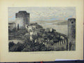Original Old Antique Print View Bosphorus Castle Europe C1850 River Victorian