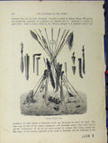 Original Old Antique Print C1850 Bornean Weapons Sword Spear 19th