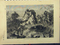 Original Old Antique Print C1850 Dyaks Hunting Antelopes Borneo Horse Spear