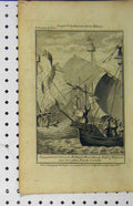 Old Antique Print C1850 Navy Ships Beauchamp Earl Warwick French Carricks 19th