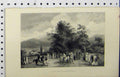 Original Old Antique Print C1850 Laan Van Lichtenthal Country Lane Horse Coach