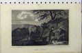 Original Old Antique Print C1850 Earth Stopping Men Horse Dogs Lamp-Light 19th