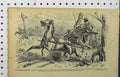 Original Old Antique Print 1873 Country Lane Horse Coach Men Popkins Hopkins