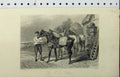 Original Old Antique Print 1847 Horses Jockey Country Scene Engraving Hacker