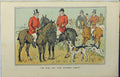 Original Old Antique Print Colour C1850 Hunting Horses Hounds Men Country 19th